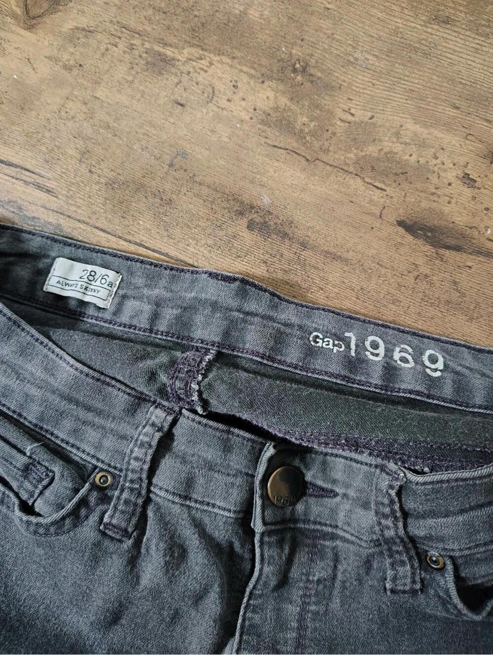 Gap 1969 Jeans Womens 28/6a Black  Always Skinny Low Rise Med Wash Preppy Denim - Picture 3 of 8
